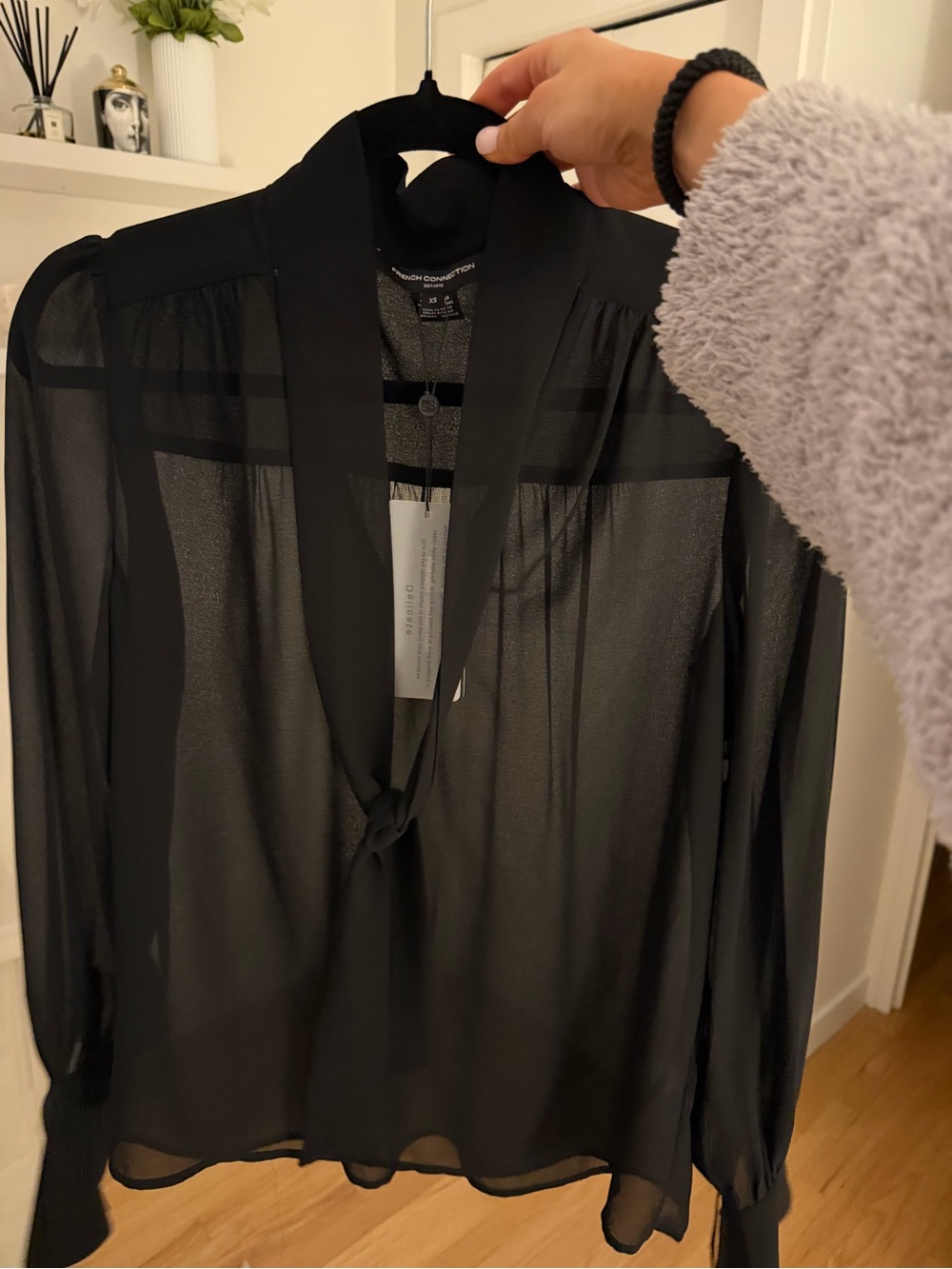 French Connection Black Blazer with Satin Lapel